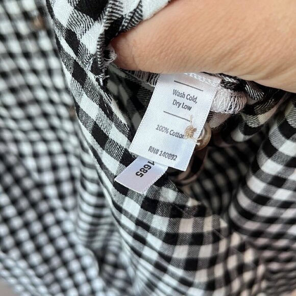 Marine Layer Women's Black and White Checkered Flannel Shirt- Size Small - Picture 5 of 5